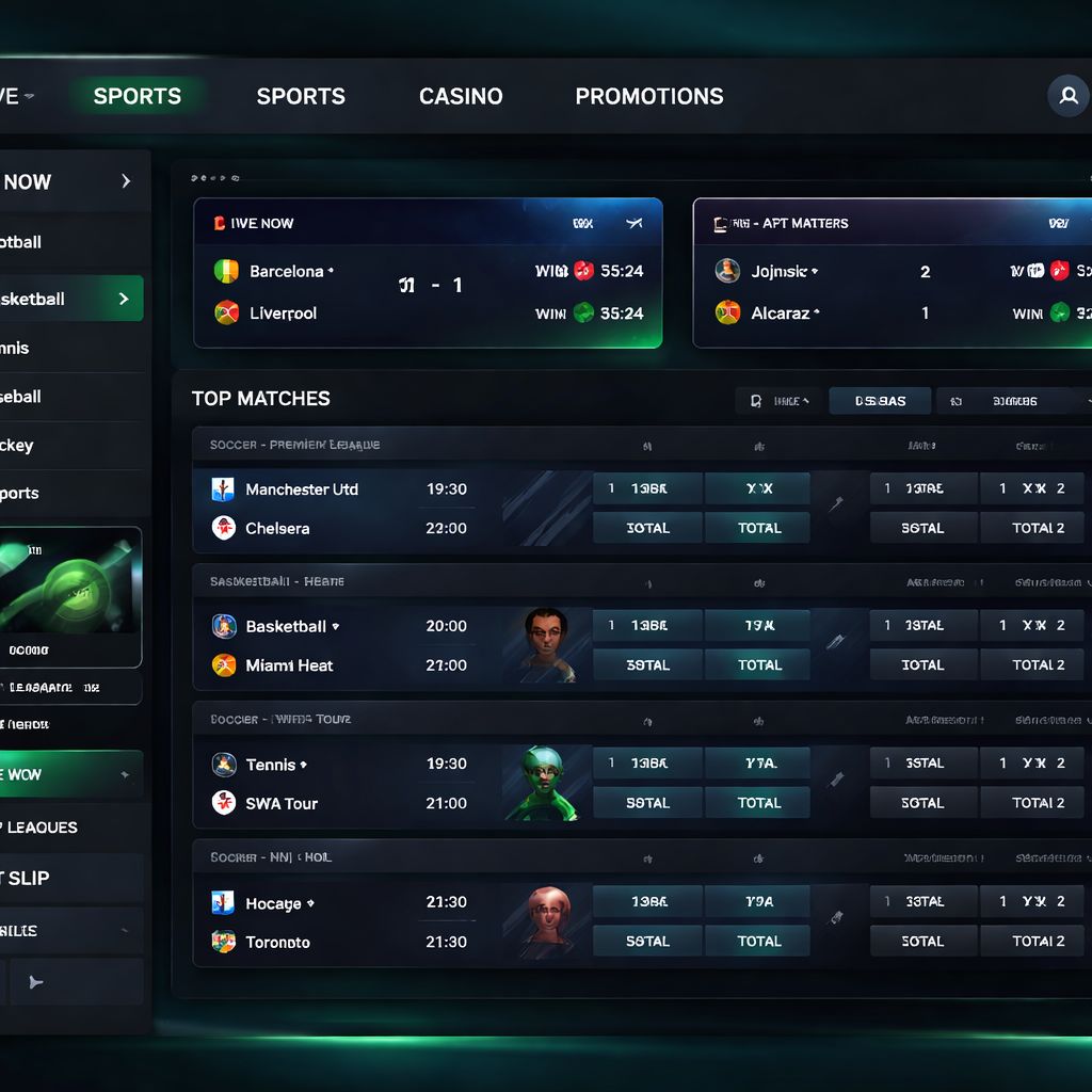 Interfaz de casa de apuestas GanaWIN para apuestas en línea en México